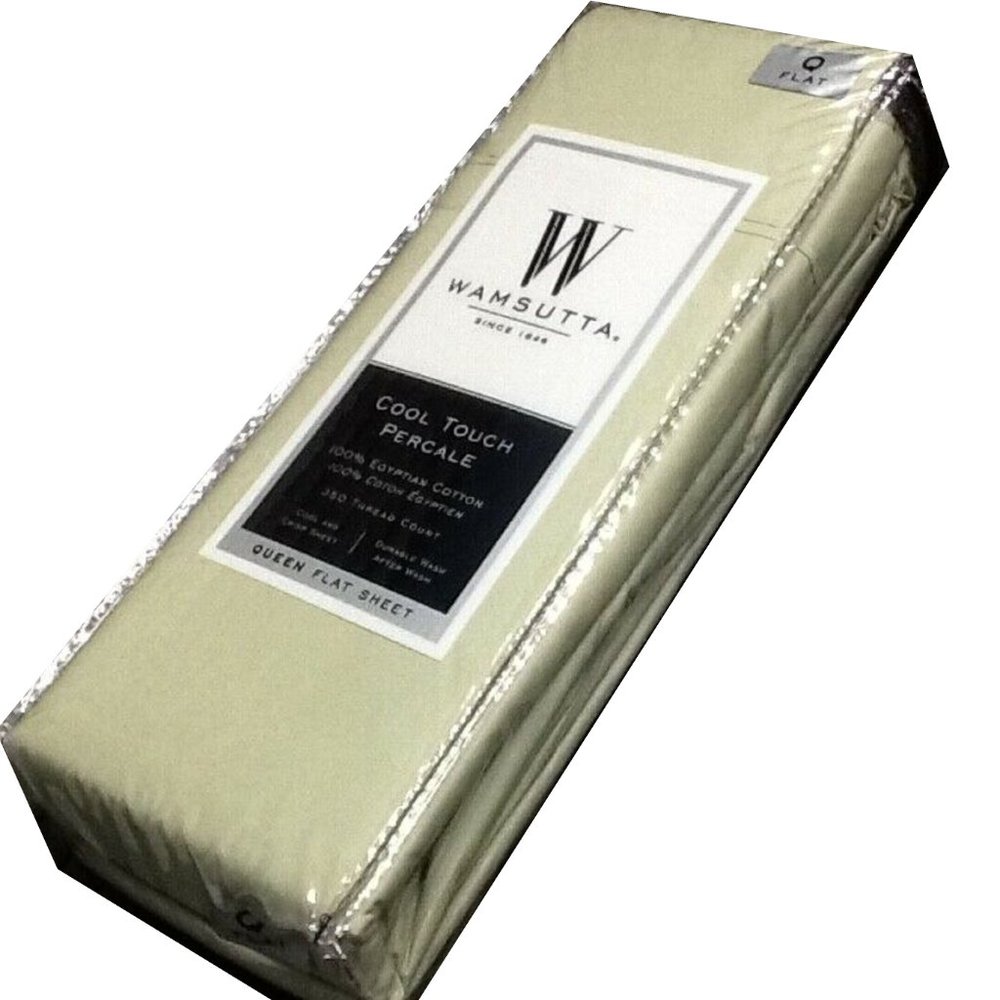 new Oversize GREEN Wamsutta Cool Percale 350 TC Egyptian Cotton QUEEN Flat Sheet